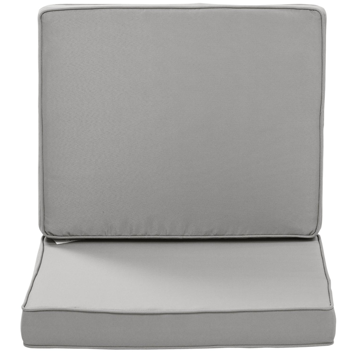 Set of 2 seat cushions, 56 x 52 cm chair cushions with zipper, fabric cover, 7 cm thick upholstery, washable seat cushions for home, garden, car, office, sofa, chairs, light gray