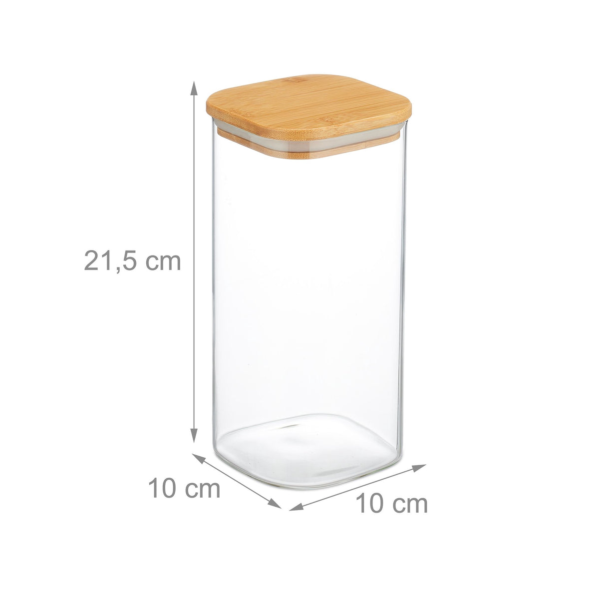 Set of 3 Storage Jars with Lids 1500 ml