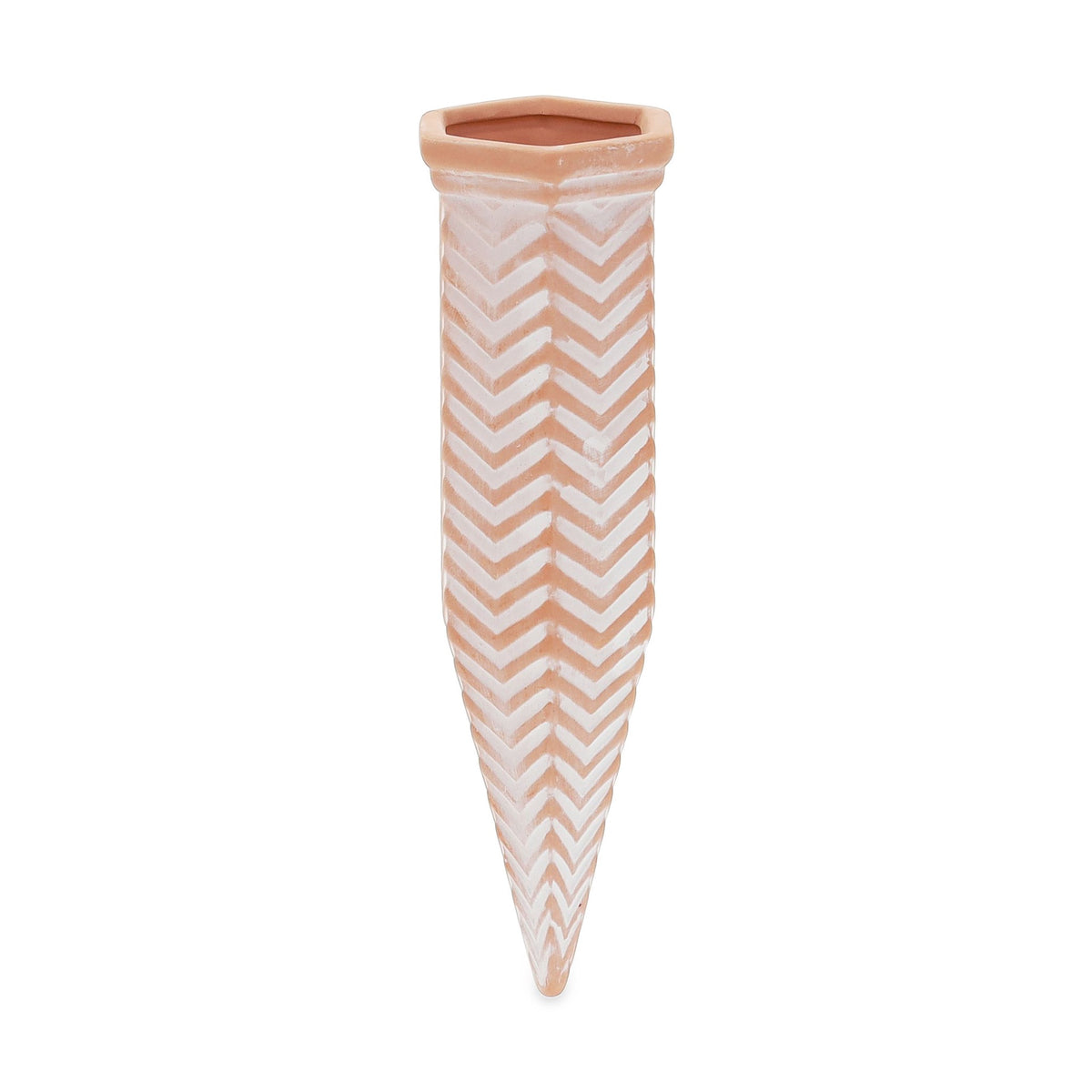 Set of 4 Clay Watering Spikes Zig-Zag