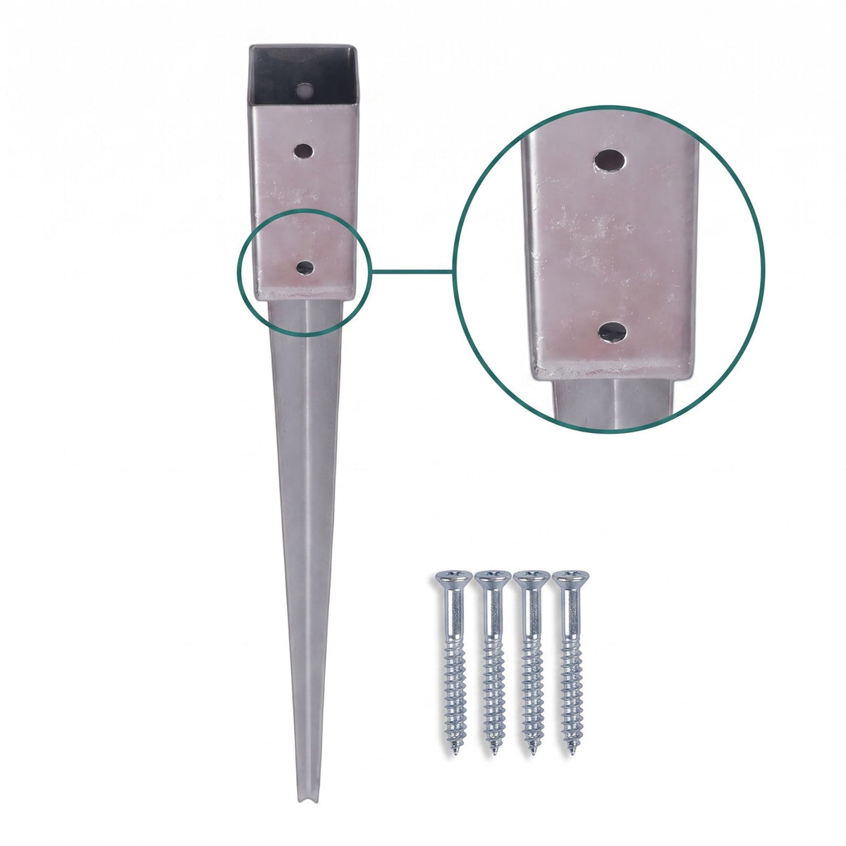 Set of 4 Stainless Steel Drive-In Post Anchors, 81 x 750 mm