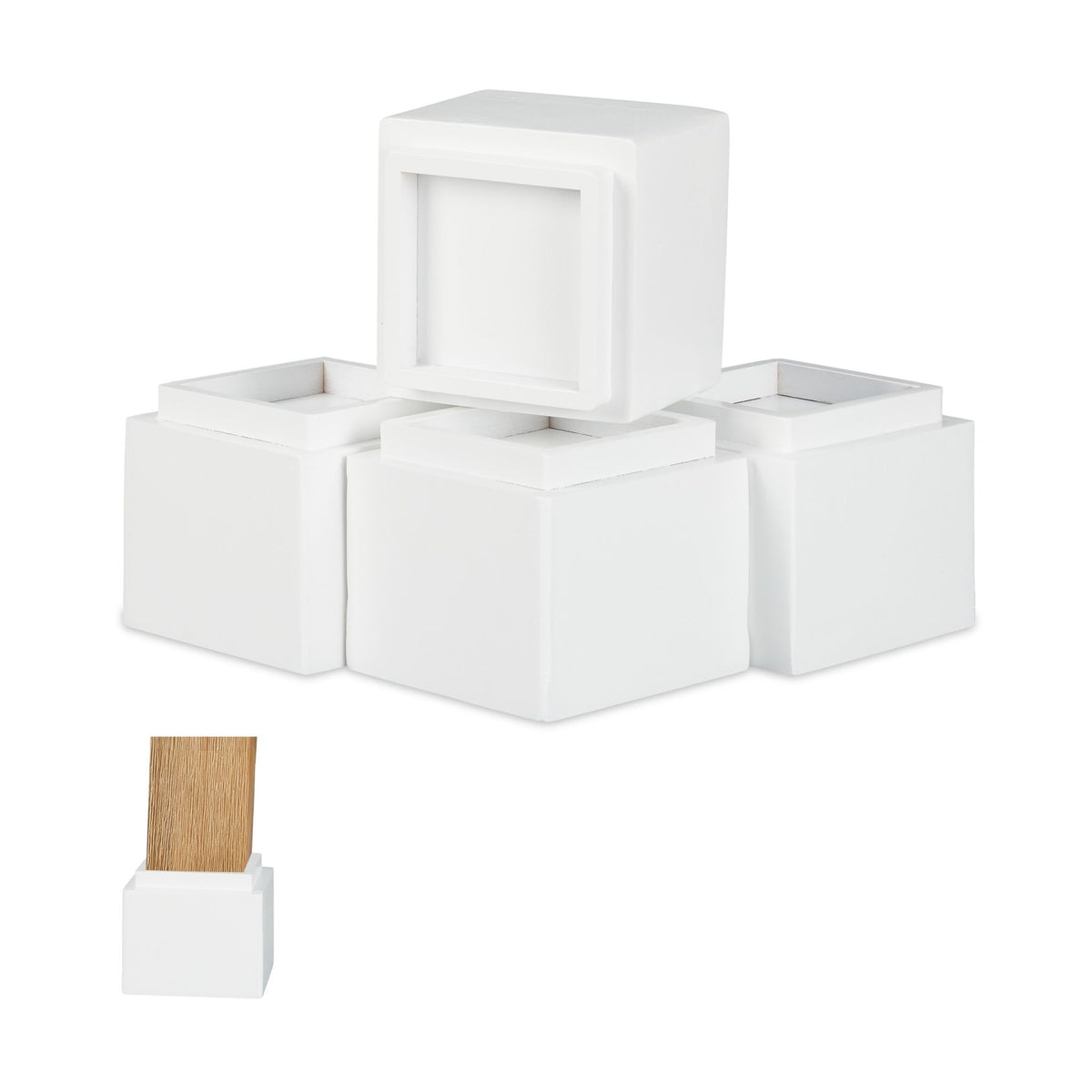 Set of 4 furniture risers in different colors. Colors