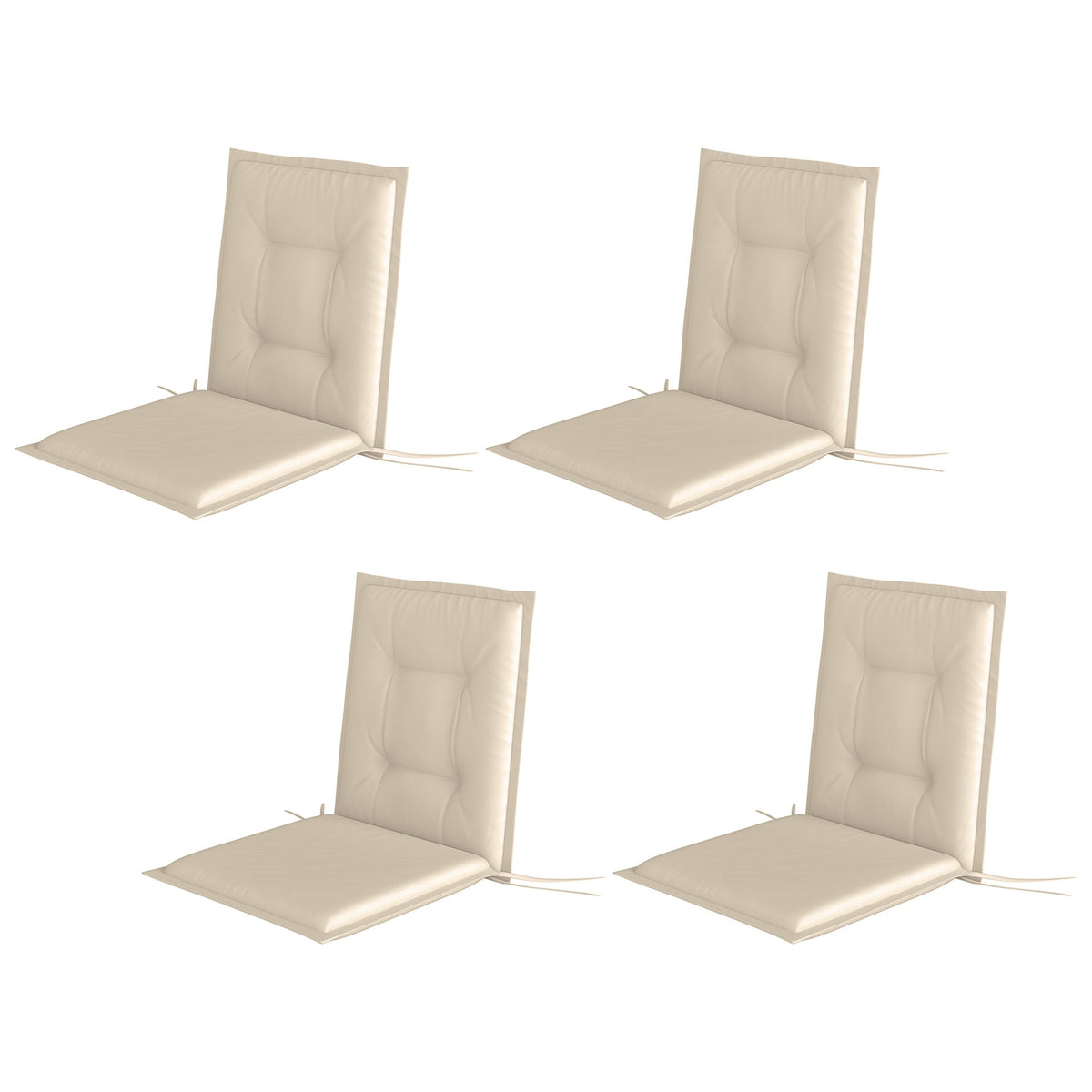 Set of 4 seat cushions 108 x 50 x 5 cm chair cushions with ties, outdoor indoor seat cushion, seat cushion, bench cushion for garden furniture, seat chair, dining chair, beige