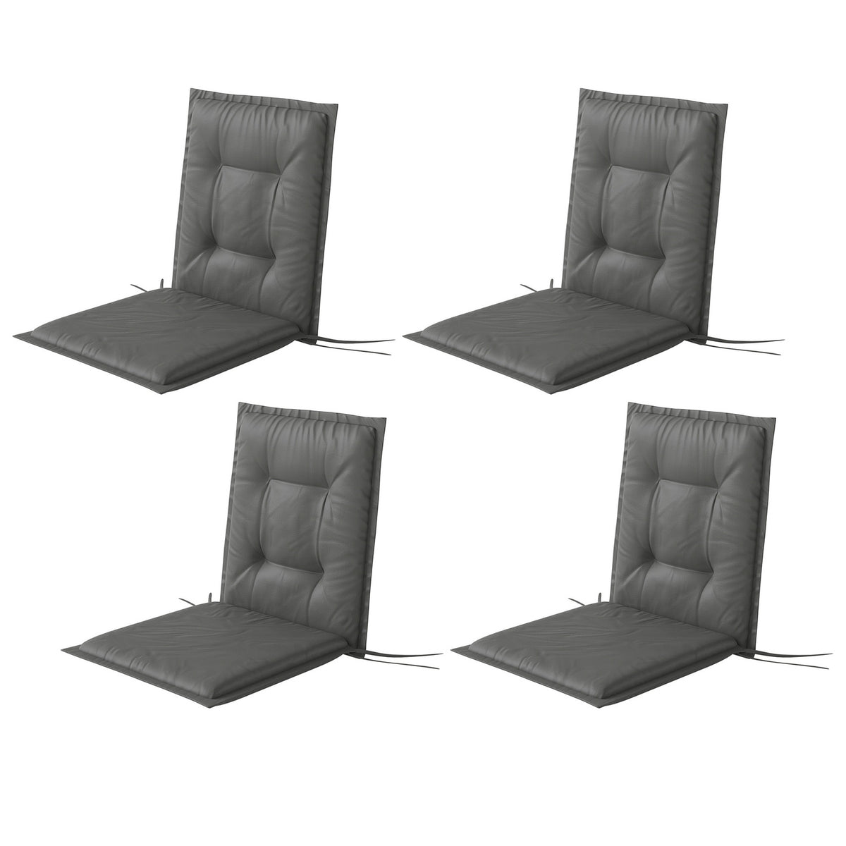 Set of 4 seat cushions 108 x 50 x 5 cm chair cushions with ties, outdoor indoor seat cushion, seat cushion, bench cushion for garden furniture, seat chair, dining chair, light gray