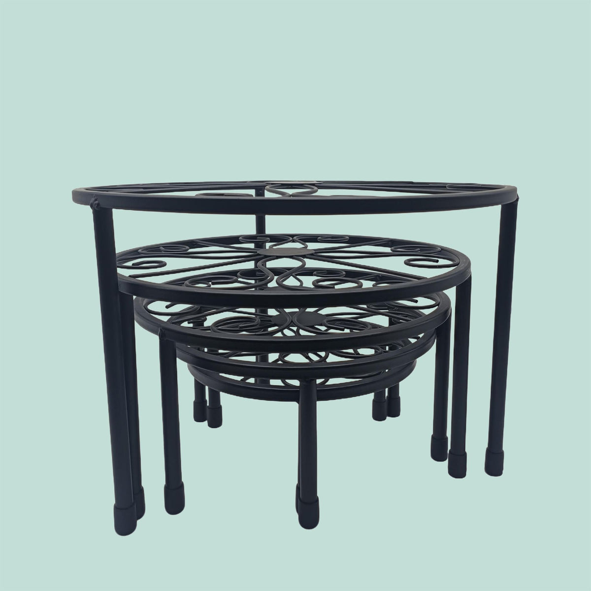 Set of 5 Round Carbon Steel Plant Stands
