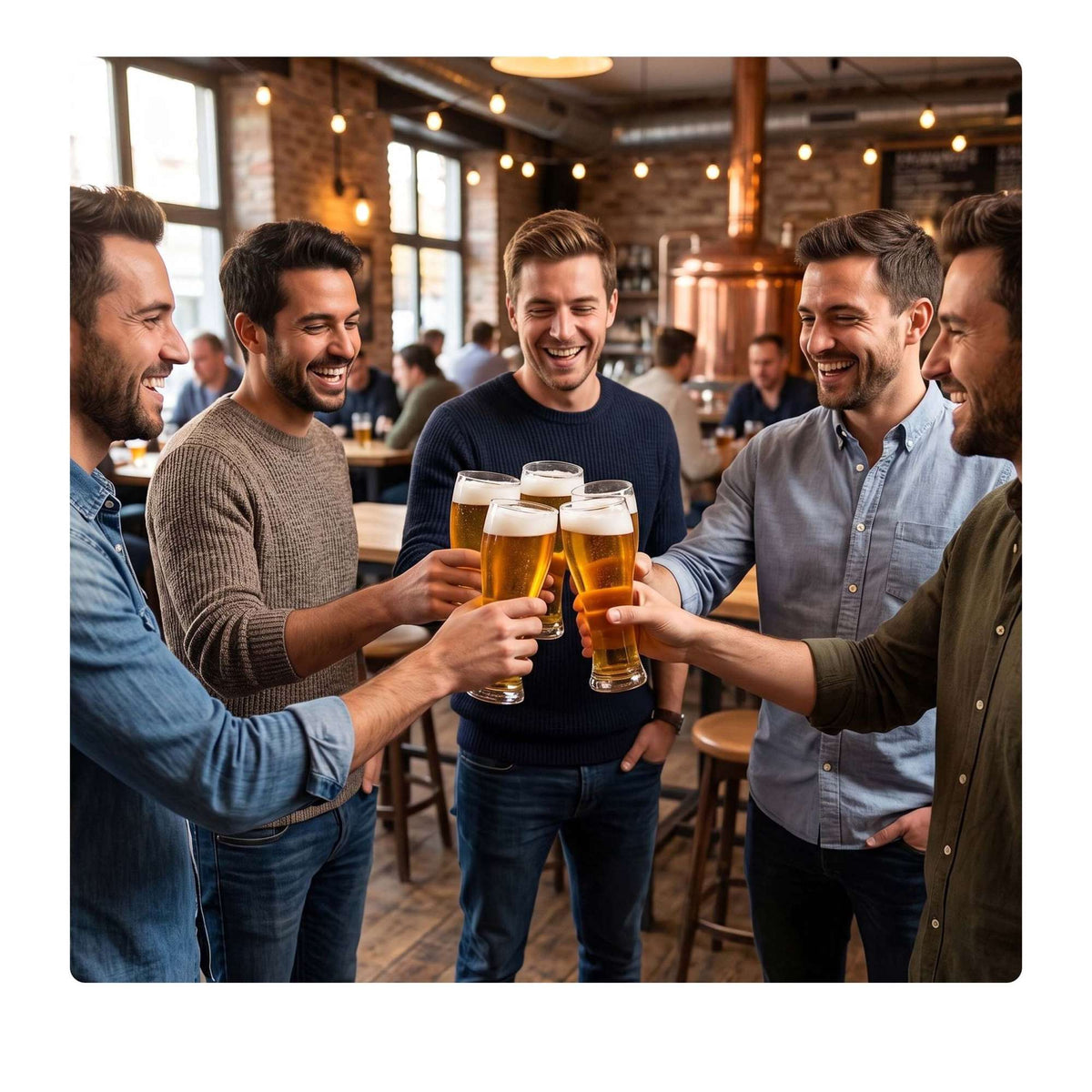 Set of 6 Clear Beer Glasses, 460ml, Dishwasher-Safe