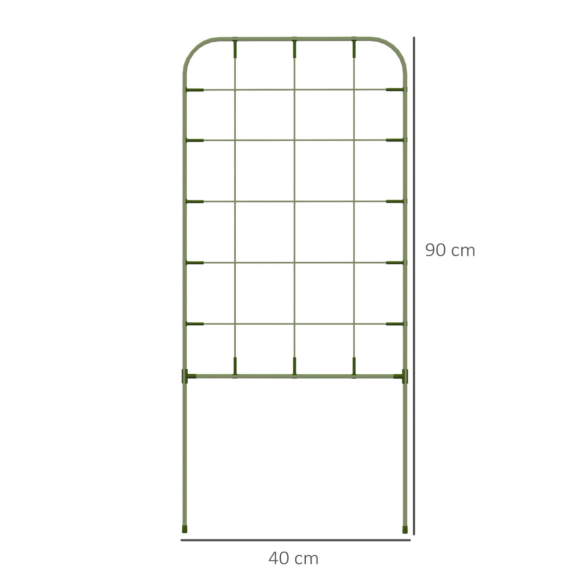 Set of 6 trellises made of steel plant holders and trellises for climbing plants, suitable for balconies, robust and weatherproof, green