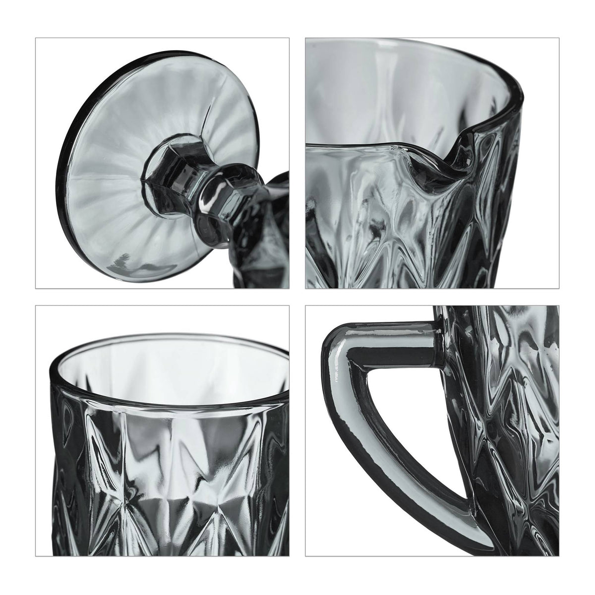Set of 7 gray glasses