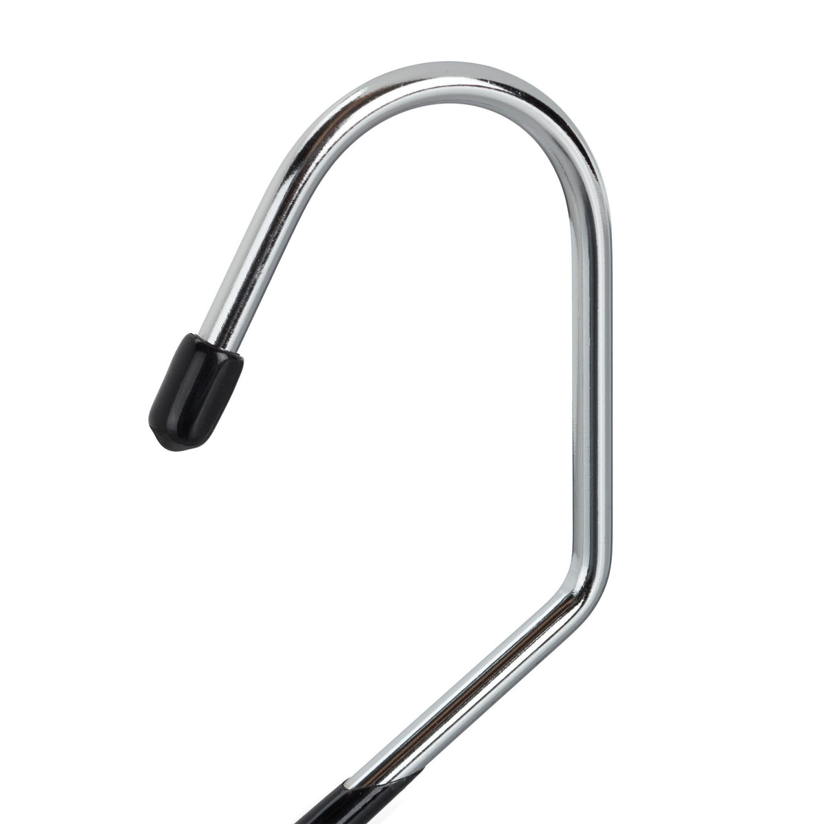 Set of black trouser hangers with non-slip protection
