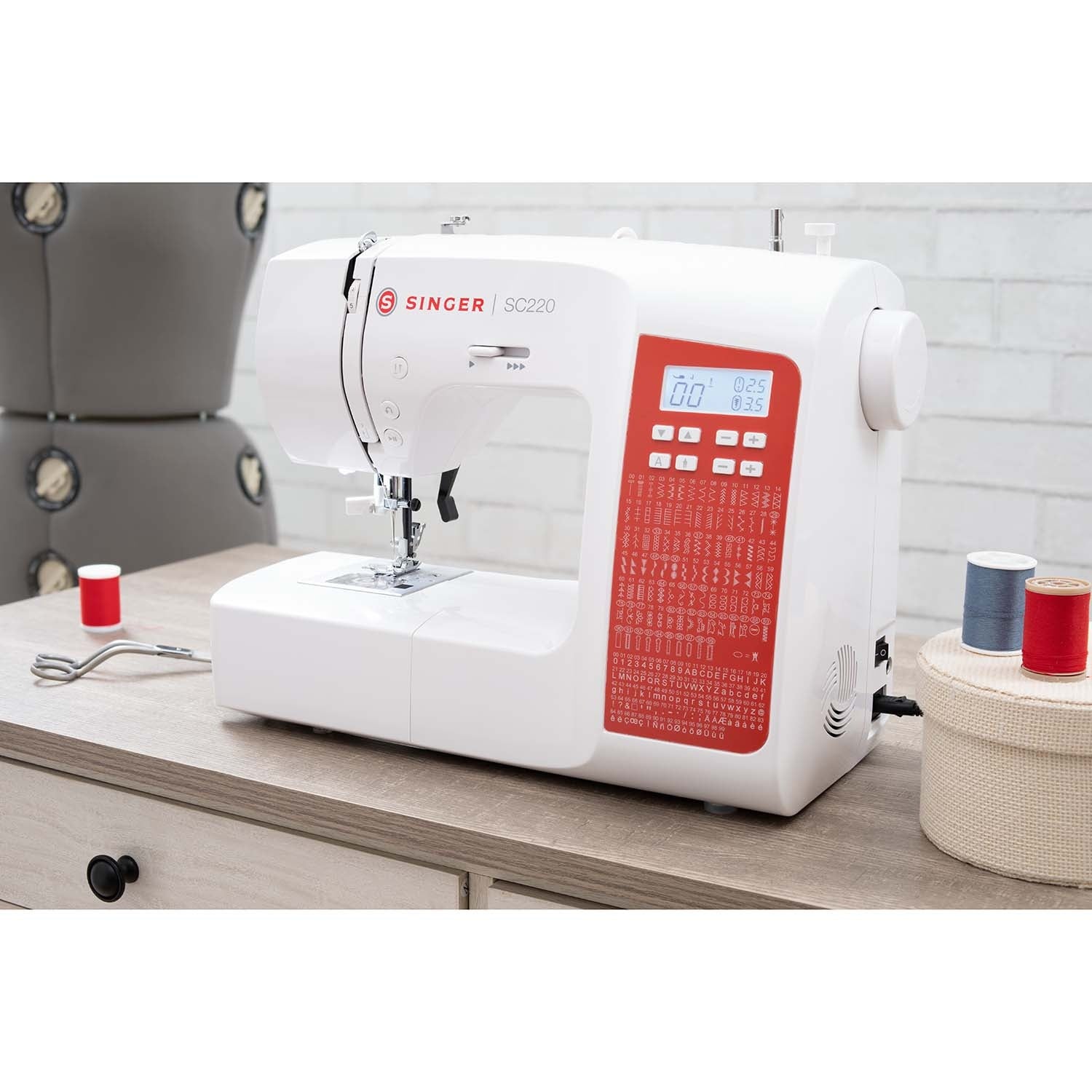 Sewing Machine, 200 Stitch Programs, Red