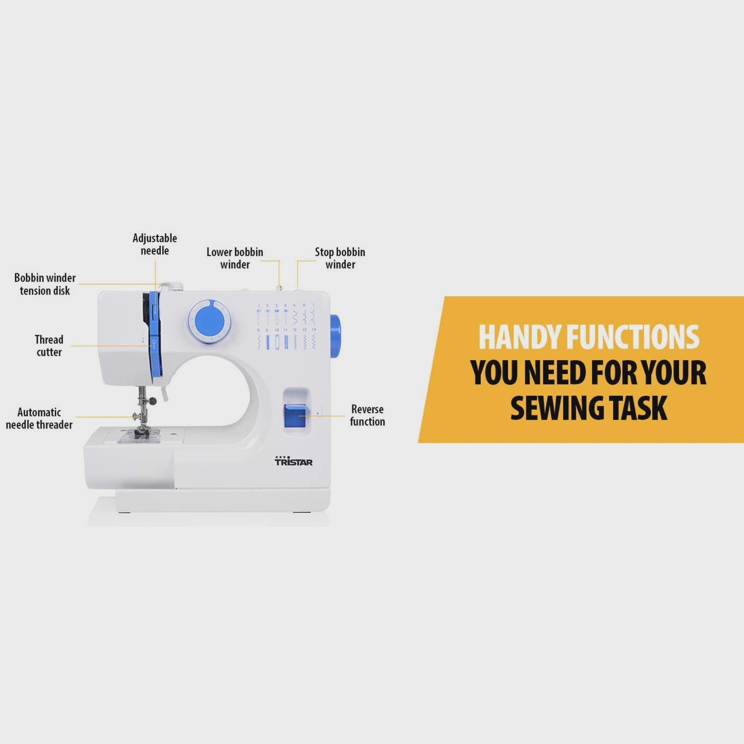 Sewing Machine with 14 Stitches, Free Arm, LED Light