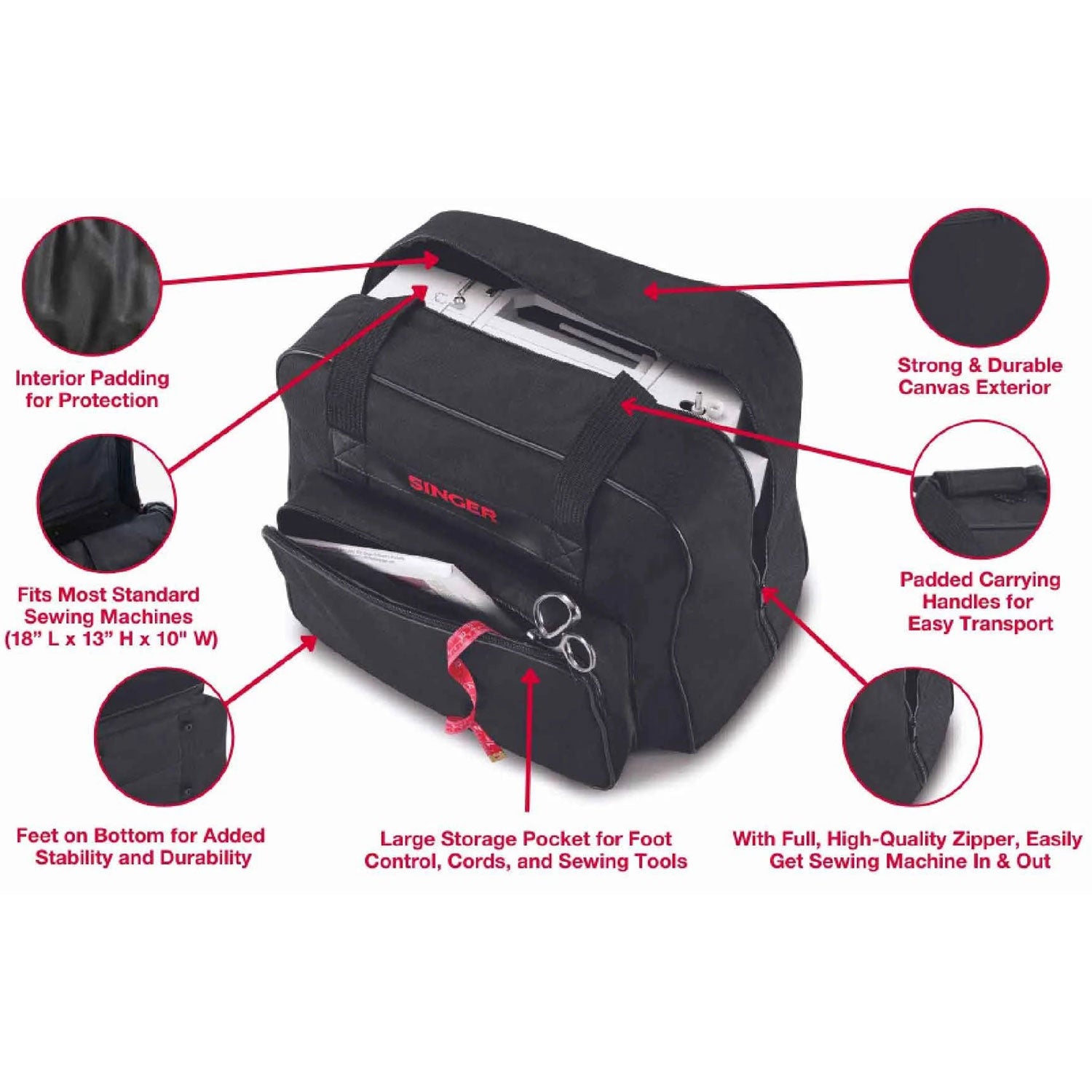 Sewing machine bag black Retro