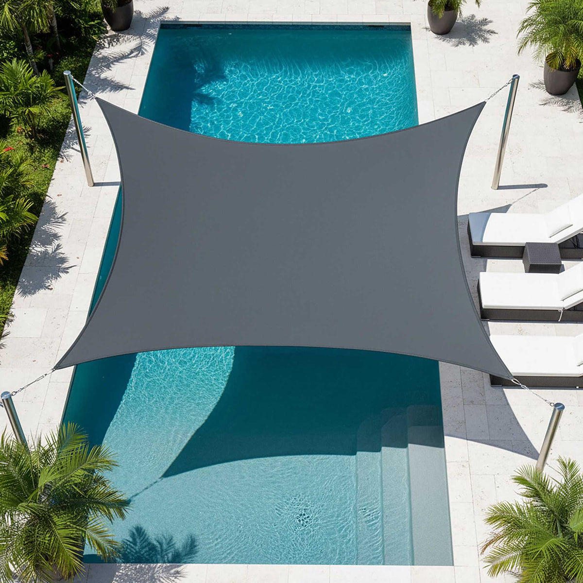 Shade Sail With Eyelets, Water-Repellent Polyester