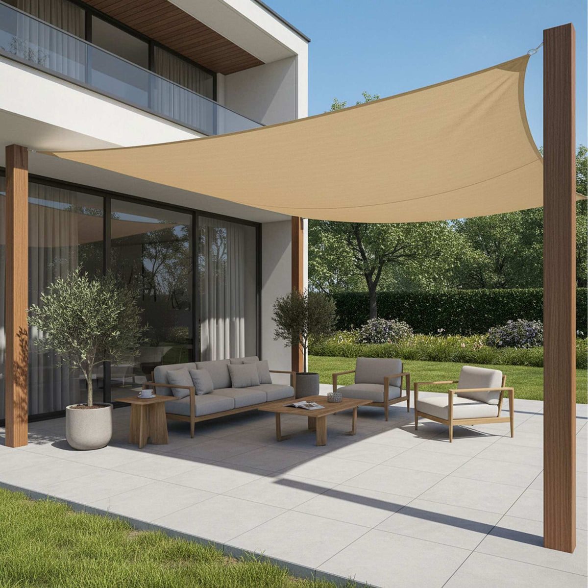 Shade Sail With Eyelets – Water-Repellent Polyester