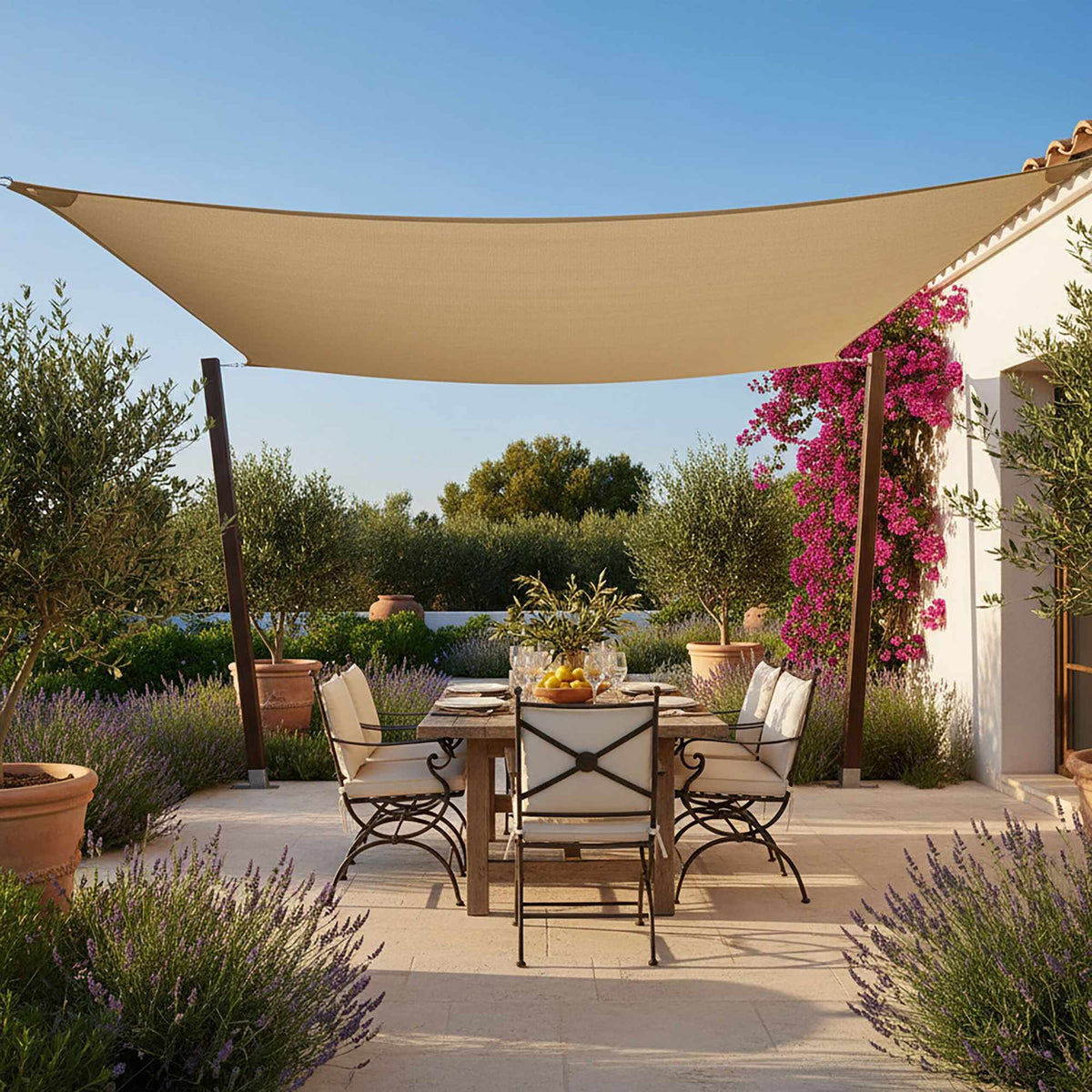 Shade Sail With Eyelets – Water-Repellent Polyester