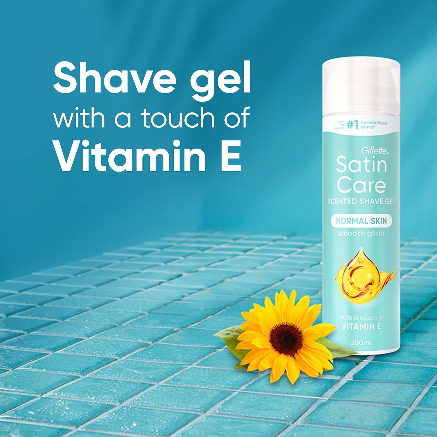 Shaving Gel for Women, Normal Skin, Vitamin E, 200ml