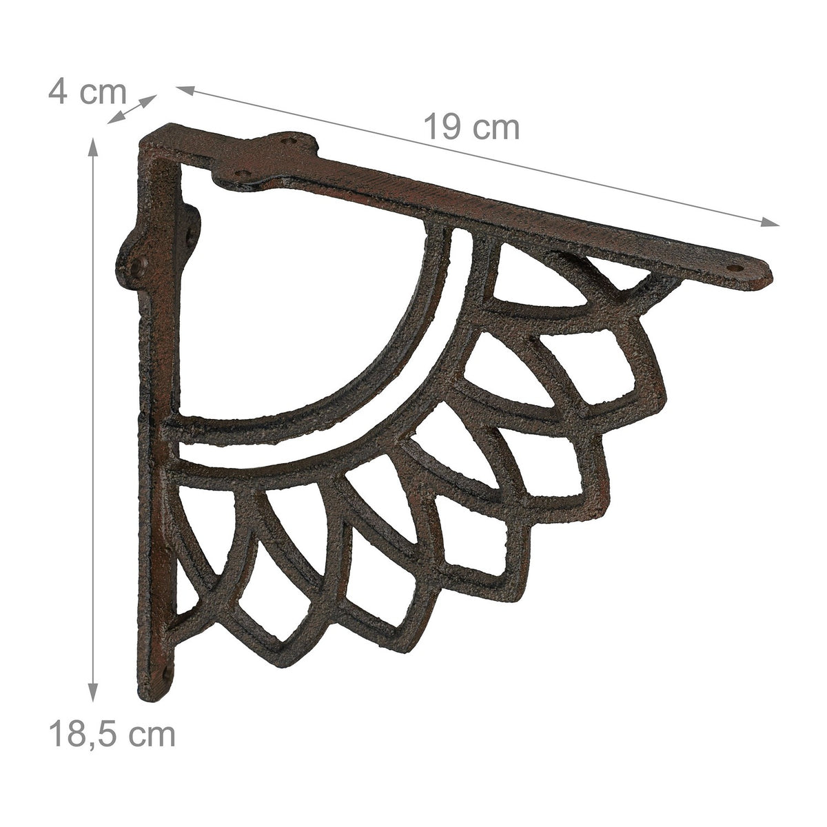 Shelf Brackets, Mandala Design, Cast Iron, Set of 2