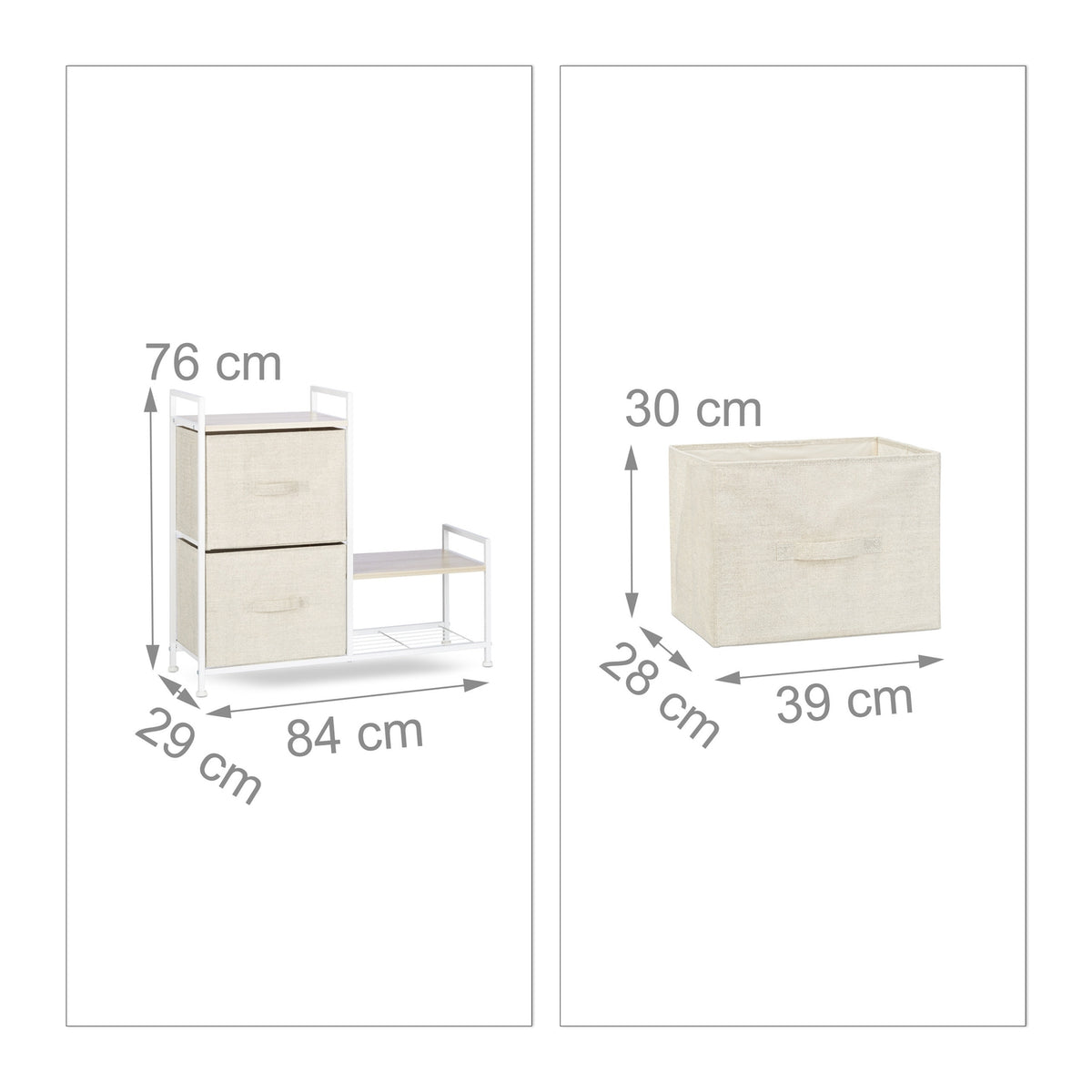 Shelf system different variants beige