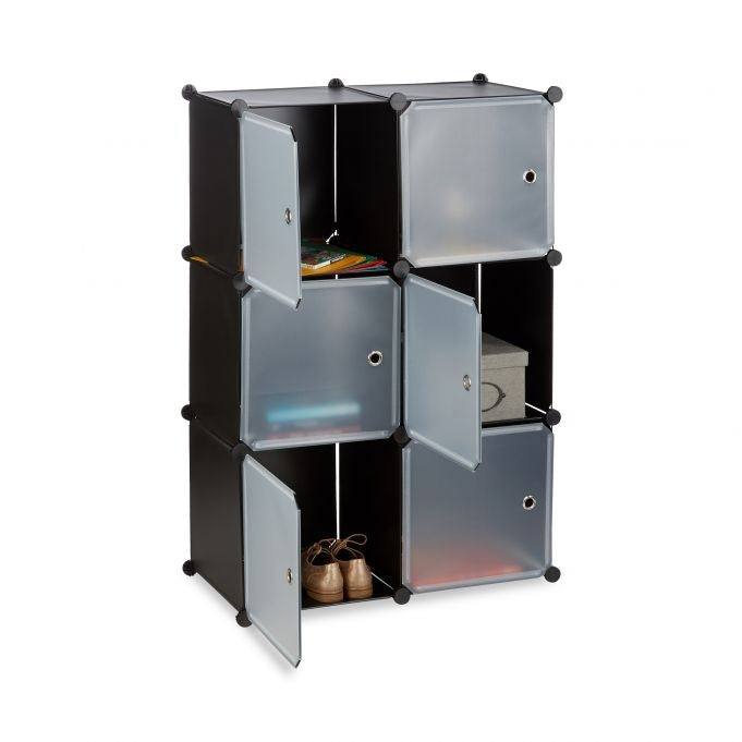 Shelf system with 6 doors