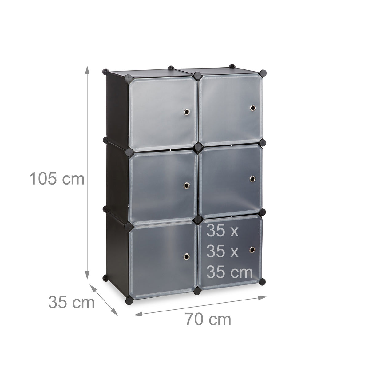 Shelf system with 6 doors