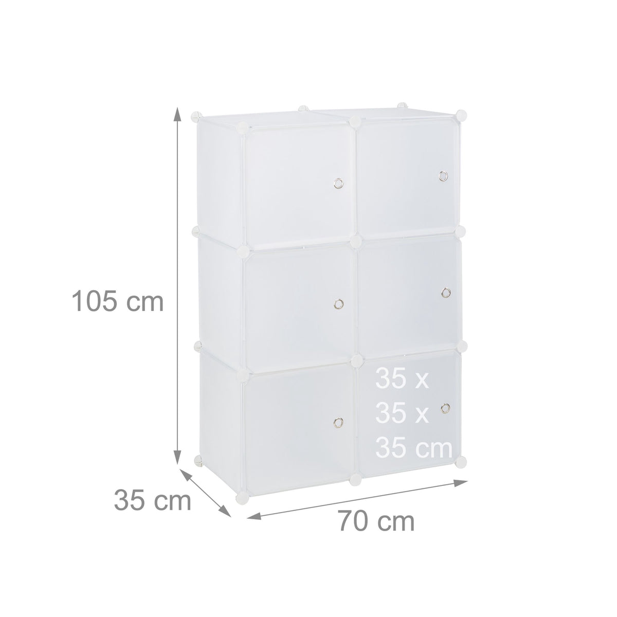 Shelf system with 6 doors
