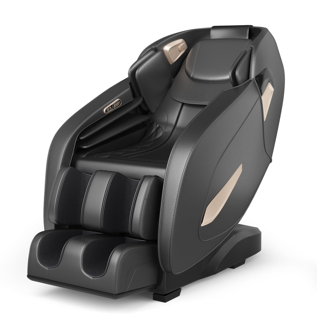 Shiatsu Massage Chair, Adjustable, Bluetooth, Black, 143x77x111 cm