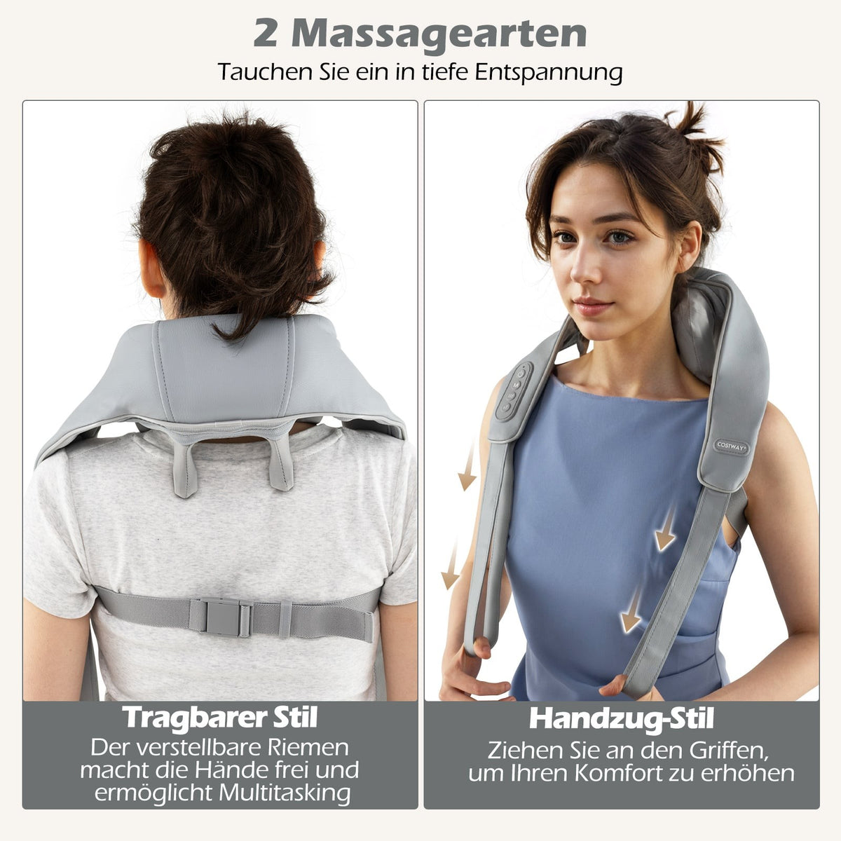 Shiatsu Neck and Shoulder Massager, 4D Deep Tissue, Wireless