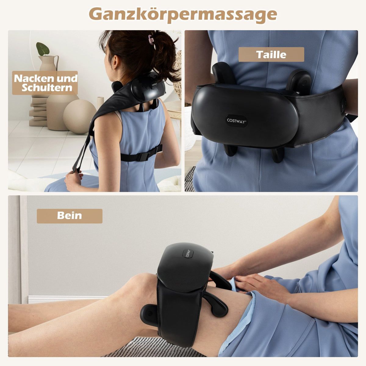 Shiatsu Neck and Shoulder Massager, 4D Kneading, Heat