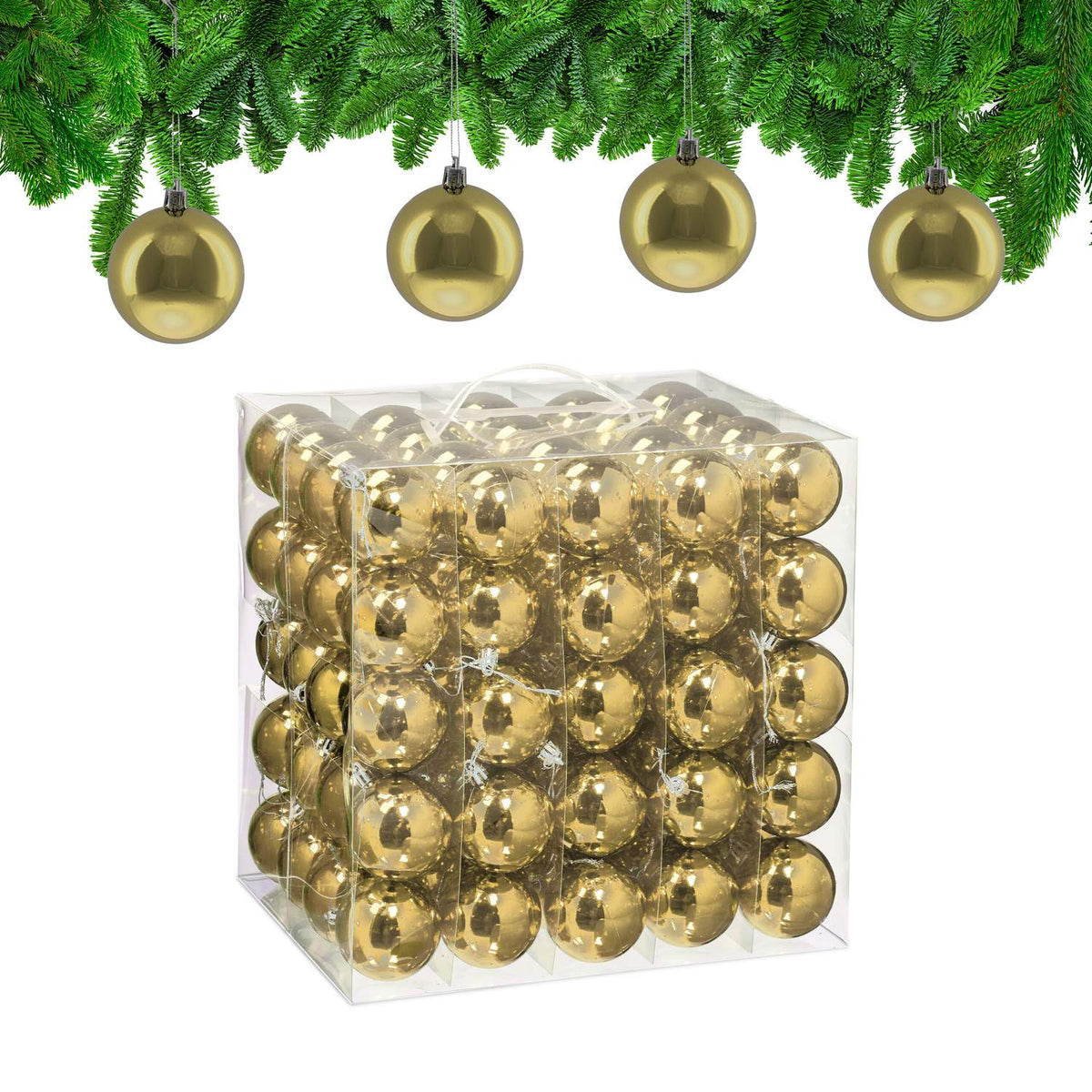 Shiny Christmas Baubles Set, 100 Pieces