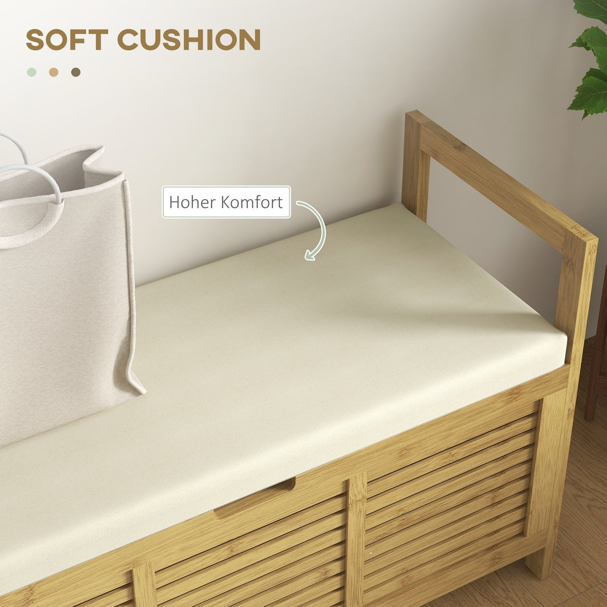 Shoe Bench, Bench With Folding Lid, Cloakroom Bench, Shoe Rack, Shoe Storage For Hallway, Bamboo, Natural, 100 X 40 X 60 Cm