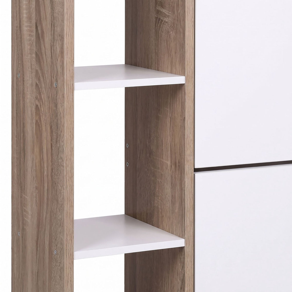 Shoe Cabinet with 2 Flaps, Adjustable Shelves, White