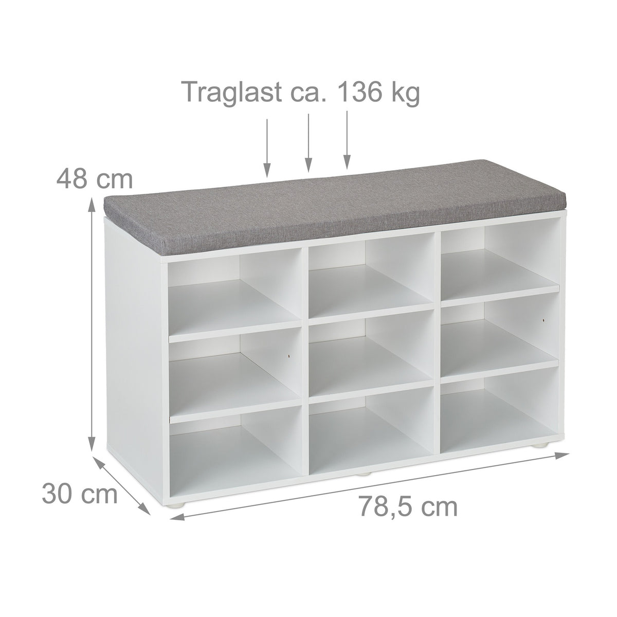 Shoe Storage Bench with Padded Seat