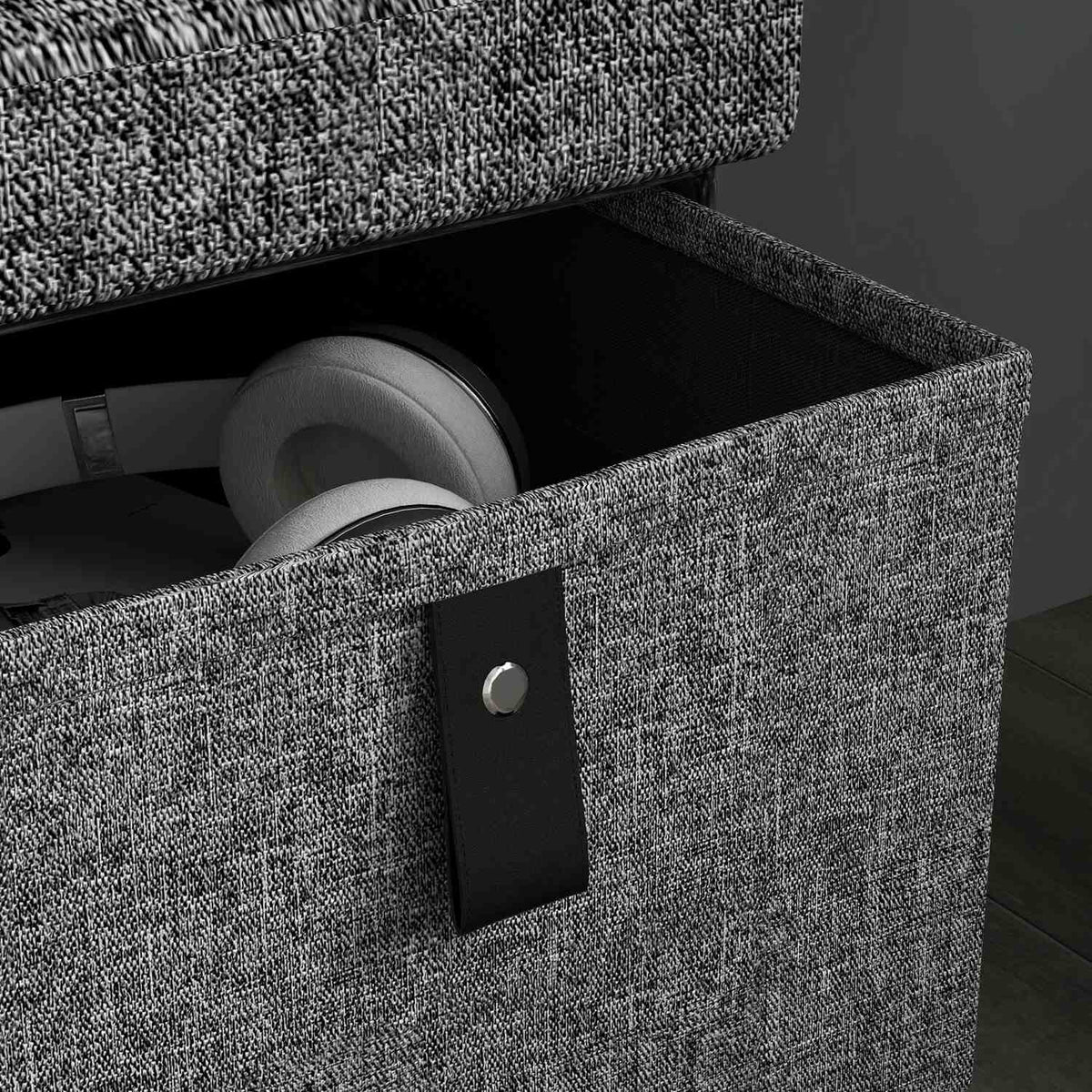 Shoe bench with 6 boxes, bench, wardrobe bench with linen look, shoe chest for 6 pairs of shoes, for hallway, hallway, dark gray, 76.5 x 38 x 38 cm