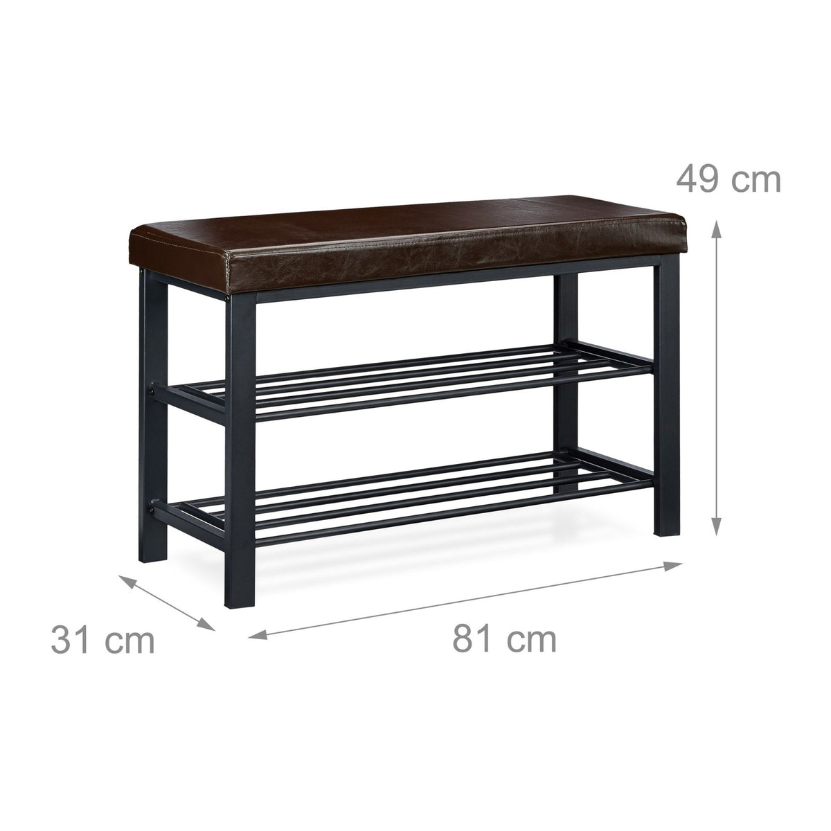 Shoe bench with padded seat