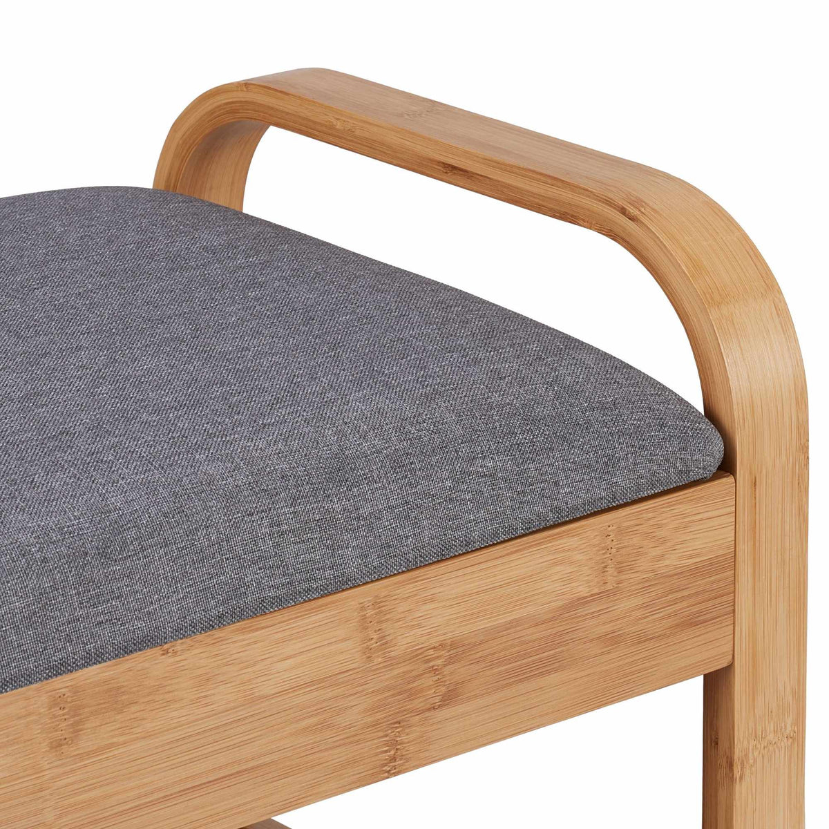 Shoe bench with upholstered seat