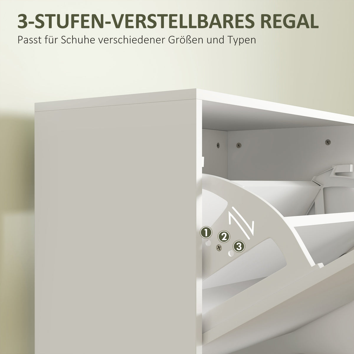 Shoe cabinet with 3 flaps, shoe rack with adjustable divider, shoe chest of drawers, narrow shoe tipper for 12 pairs of shoes 47 x 26 x 120 cm, white |
