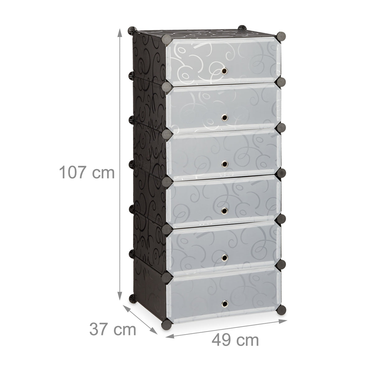 Shoe cabinet with 6 compartments