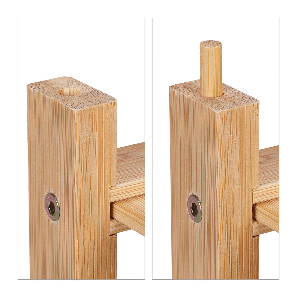 Shoe rack in bamboo 2 levels stackable