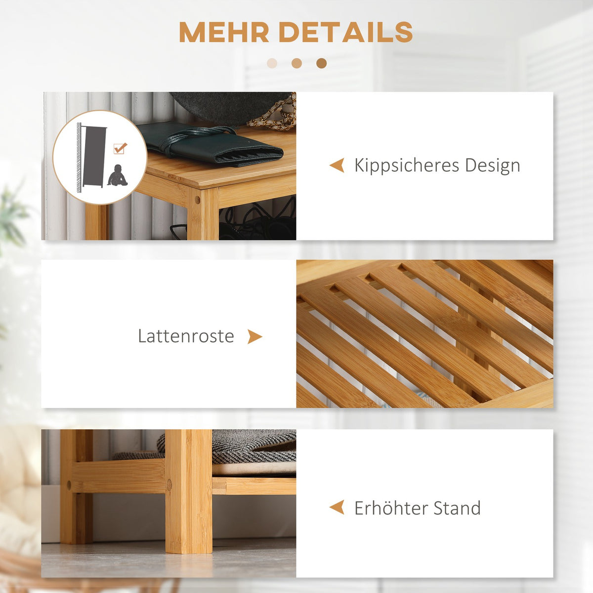 Shoe rack, shoe stand with 5 levels, shoe organizer for 20 pairs of shoes, shoe rack for entrance, hallway, bamboo, 80x29x82cm, natural