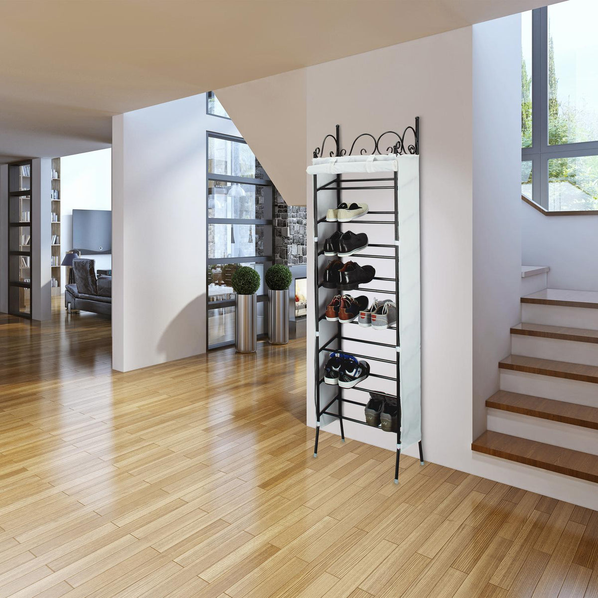 Shoe shelf COUNTRY in metal for 40 shoes
