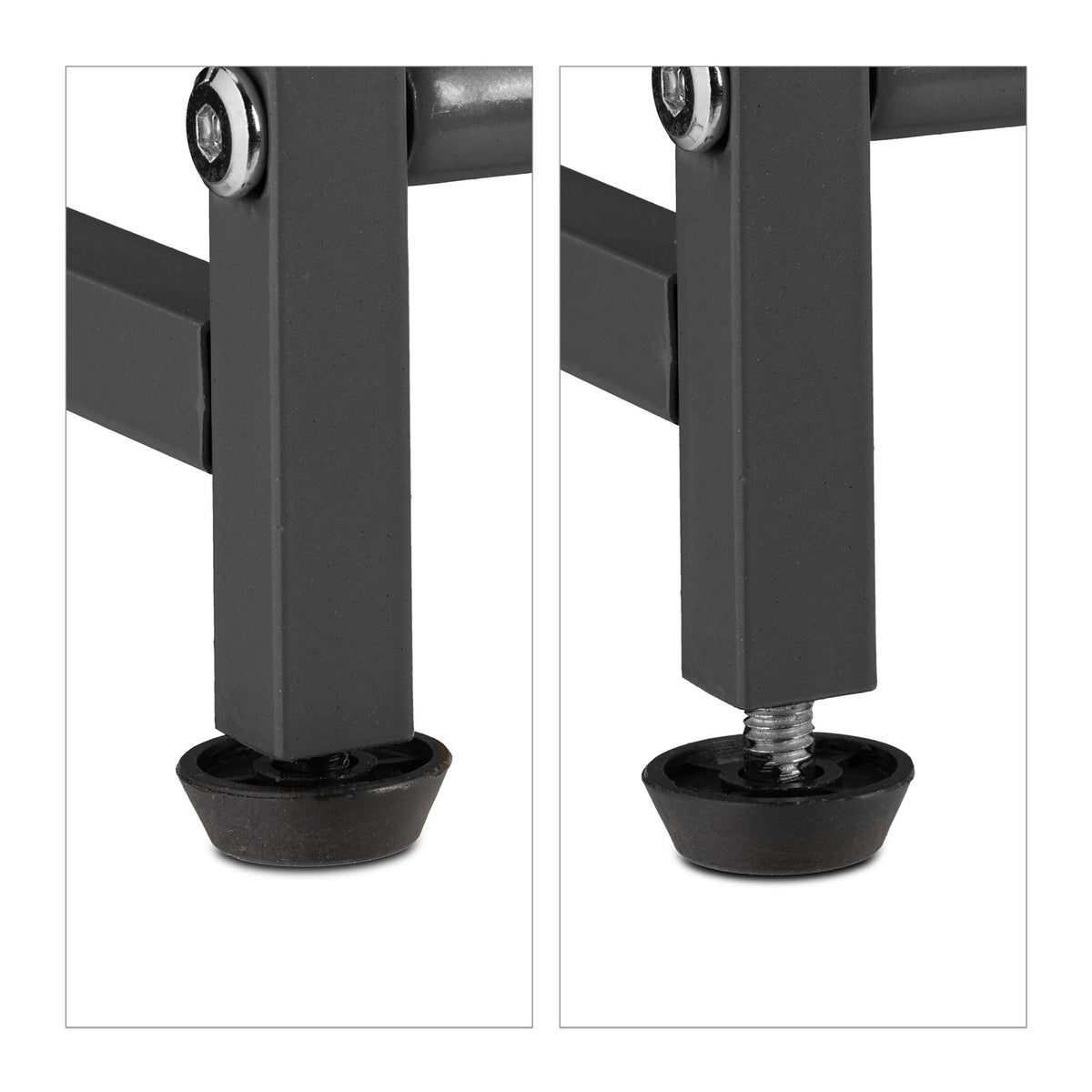Shoe shelf in black metal