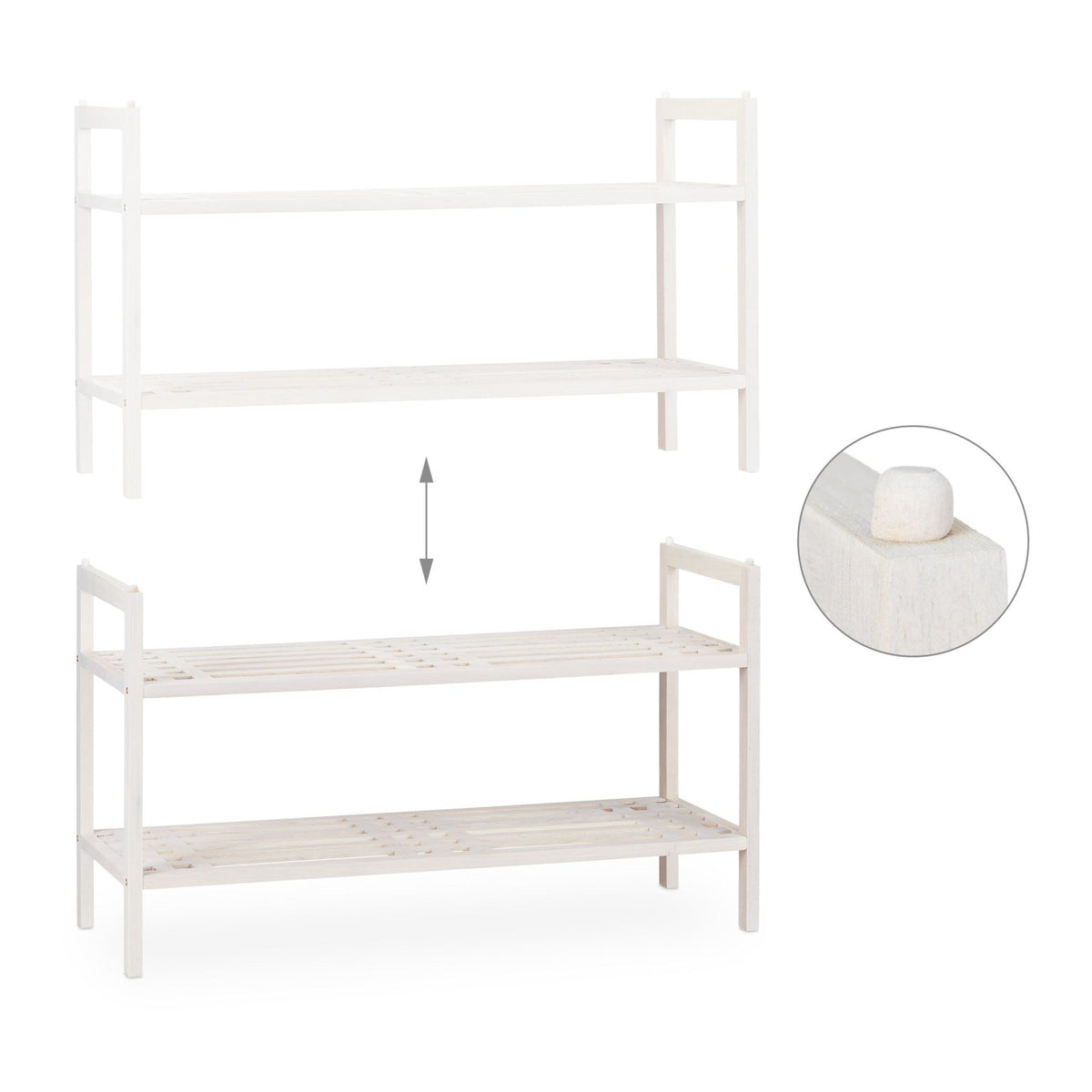 Shoe shelf stackable white