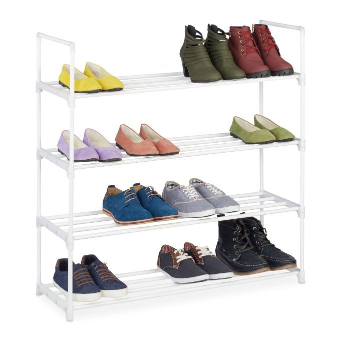 Shoe shelf white, in metal