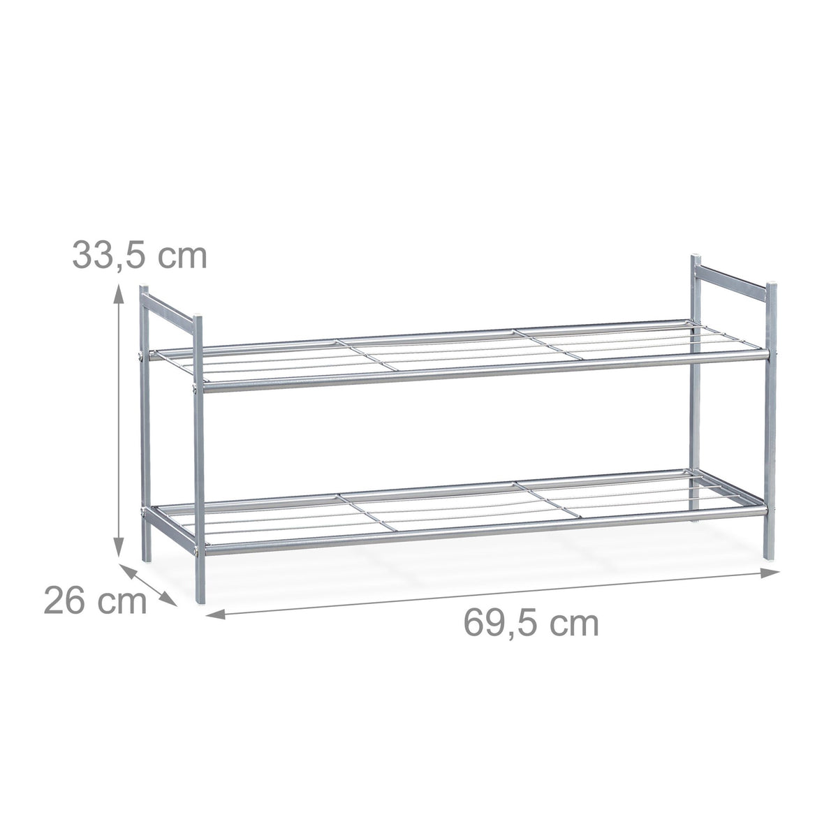 Shoe shelf with 2 levels