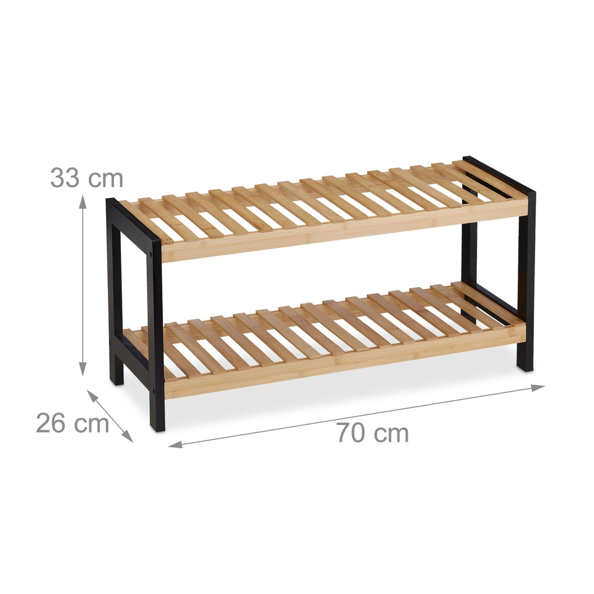 Shoe shelf with 2 levels