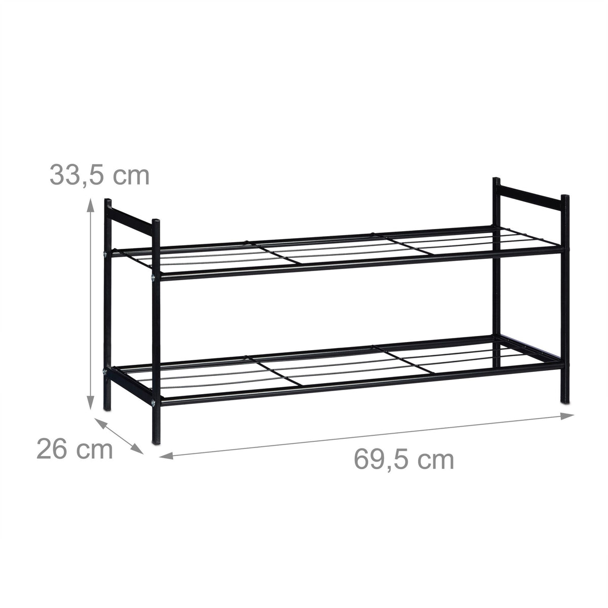 Shoe shelf with 2 levels
