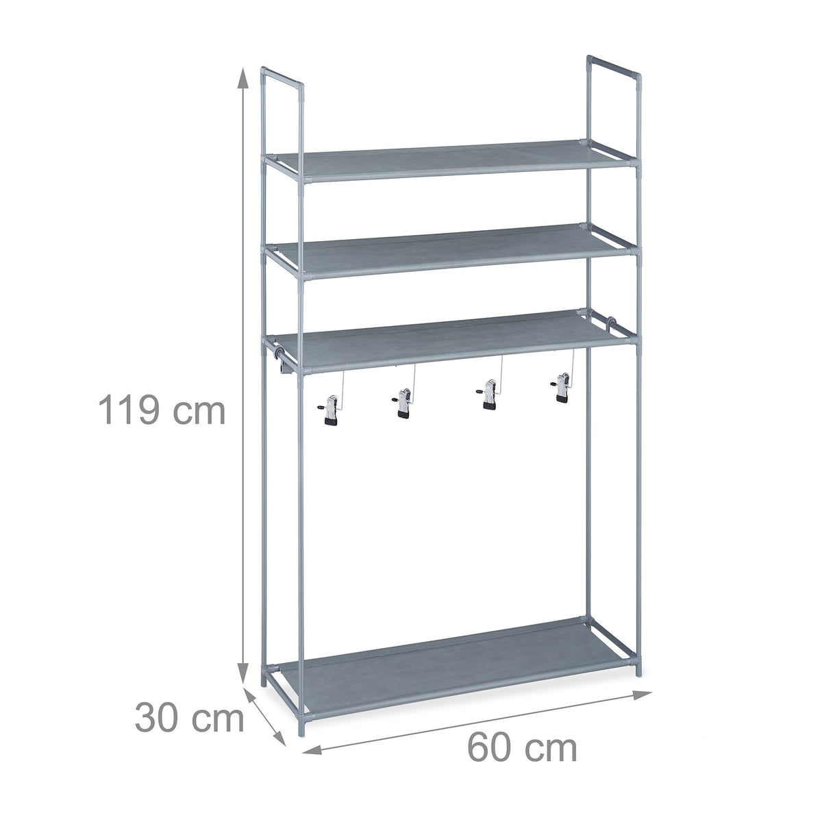 Shoe shelf with boot hanger