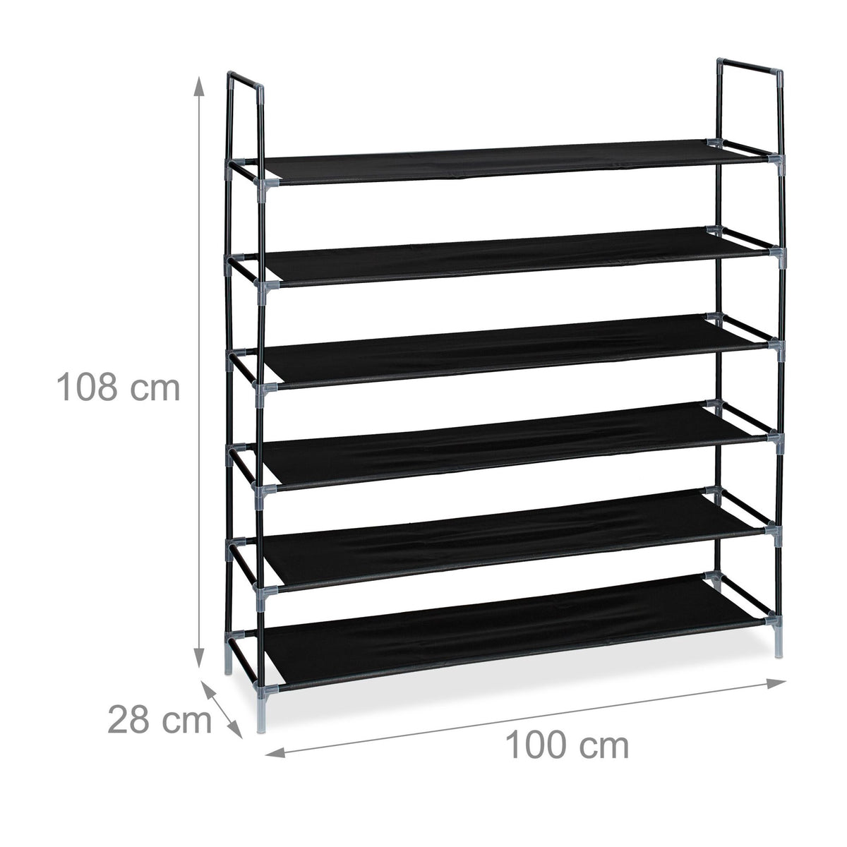 Shoe shelf with fabric levels 1 m