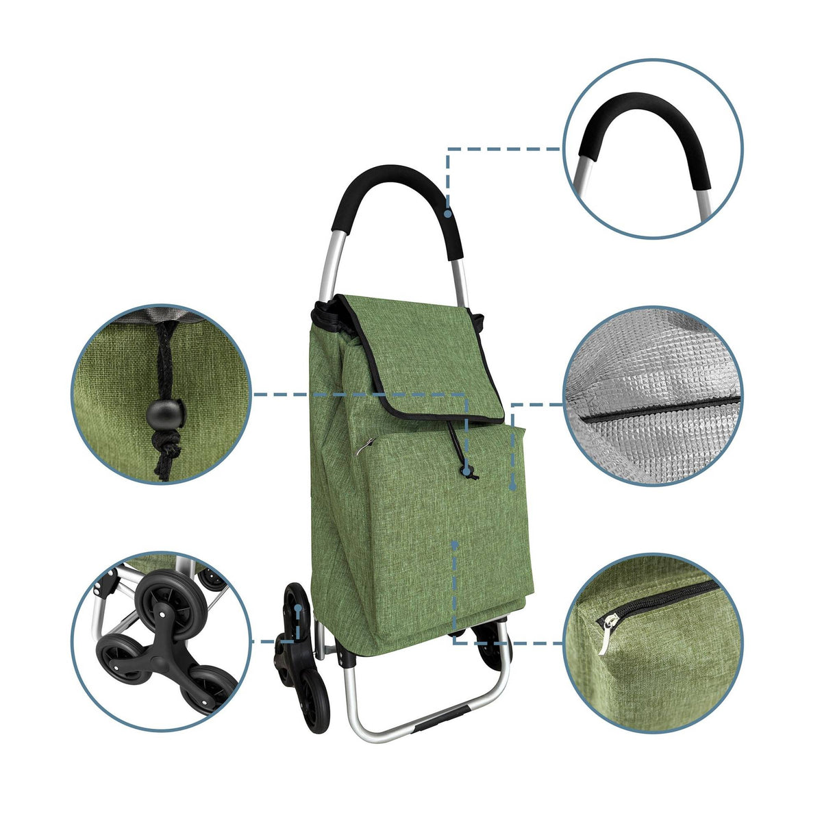 Shopping Trolley Stairclimber, 45L, Insulated Bag