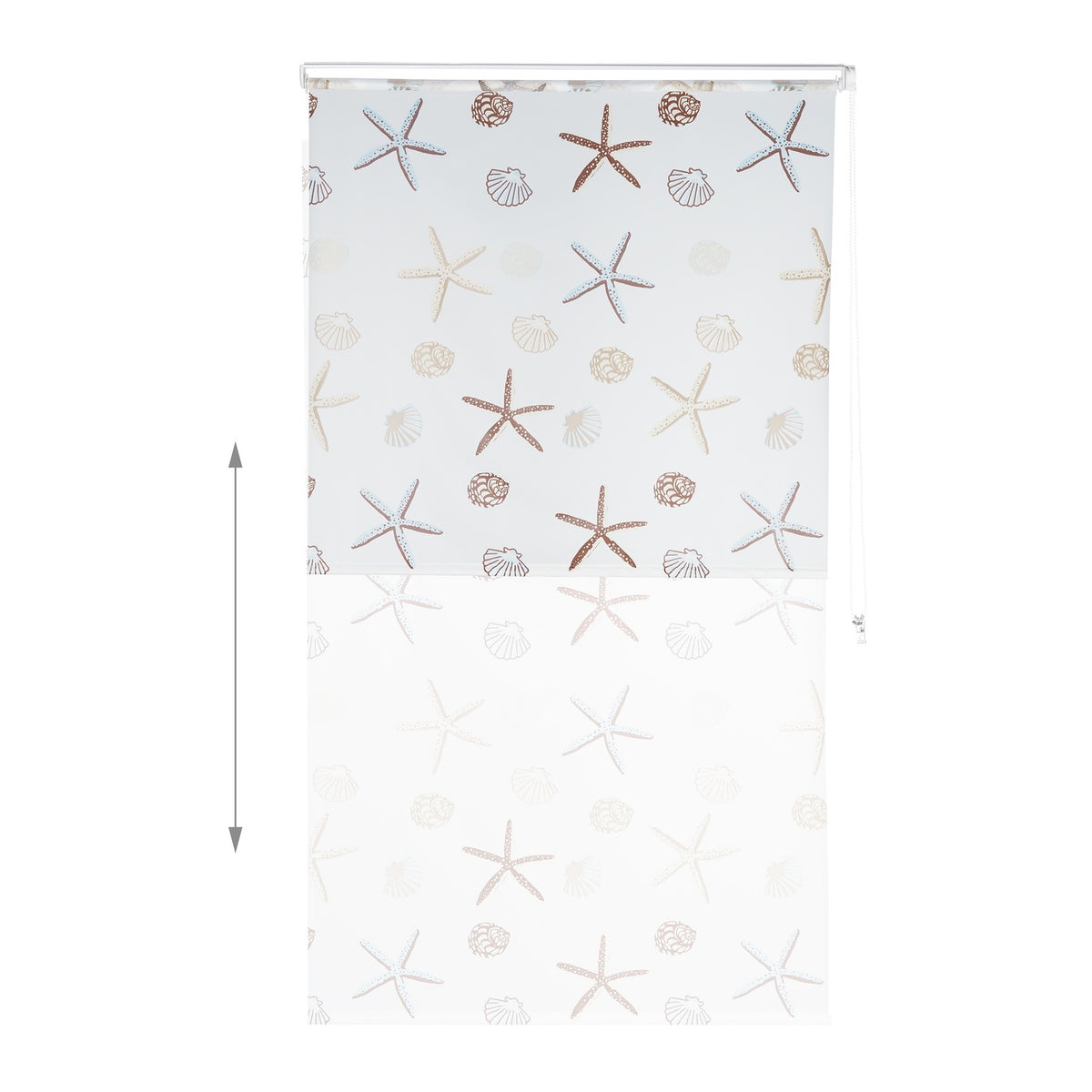 Shower Roller Blind, Ocean Print, Water-Repellent