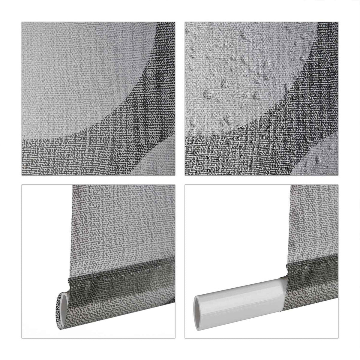 Shower curtain gray dots